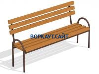 Парковая лавочка со спинкой МАФ 1605 в Иванове