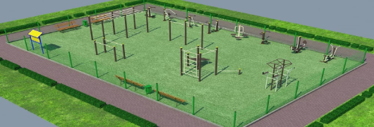 Проект спортивной воркаут площадки с уличными тренажерами в Иванове