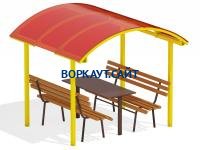 Стол и лавки под навесом МАФ 4005 в Иванове