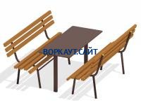 Дачный комплект из 2 лавочек и стола МАФ 1620 в Иванове