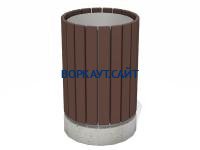 Урна деревянная круглая с бетонным основанием МАФ 1632 в Иванове