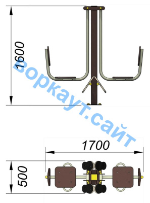 Уличный тренажер "Жим ногами горизонтальный " УТ 003 в Иванове