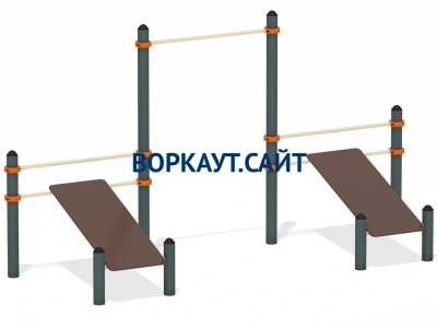 Воркаут с турником и двойной скамьей для пресса ВС-28 в Иванове