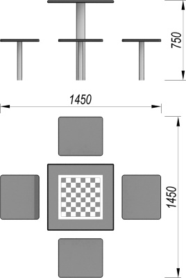 Шахматный стол МАФ 3516 в Иванове