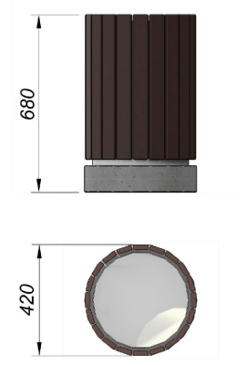 Урна деревянная круглая с бетонным основанием МАФ 1632 в Иванове