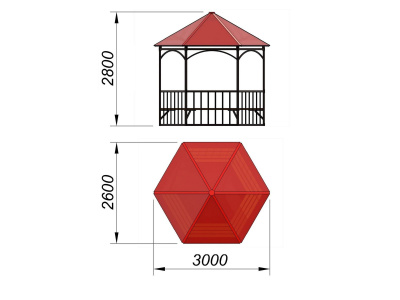 Беседка с лавками и полом МАФ 4122 в Иванове