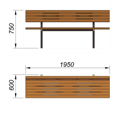 Диван уличный МАФ 1608 в Иванове