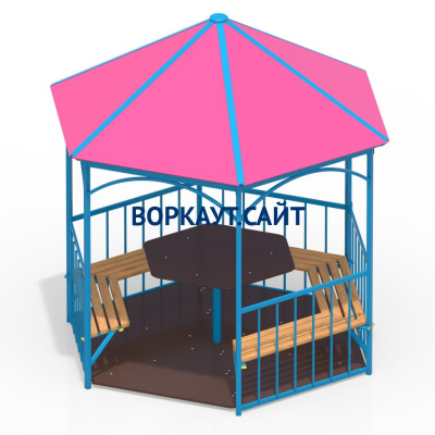 Беседка со столом, лавками и полом МАФ 4123 в Иванове