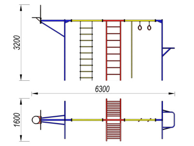 Гимнастический комплекс с баскетбольным щитом МАФ 3001 в Иванове Гимнастический комплекс с баскетбольным щитом МАФ 3001 в Иванове